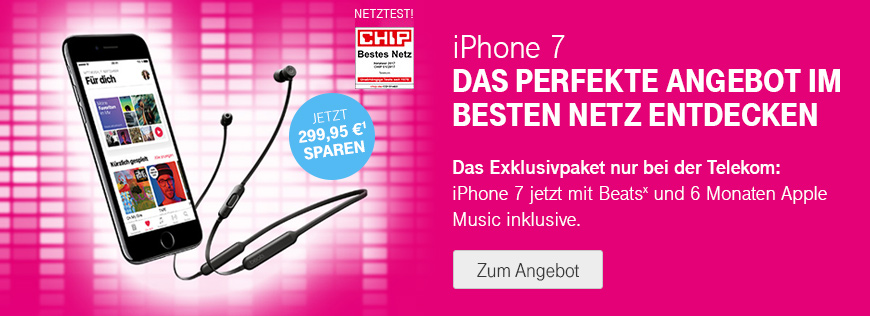 Apple iPhone 7/7 Plus zum Sonderpreis + BeatsX Kopfhörer für 0 €