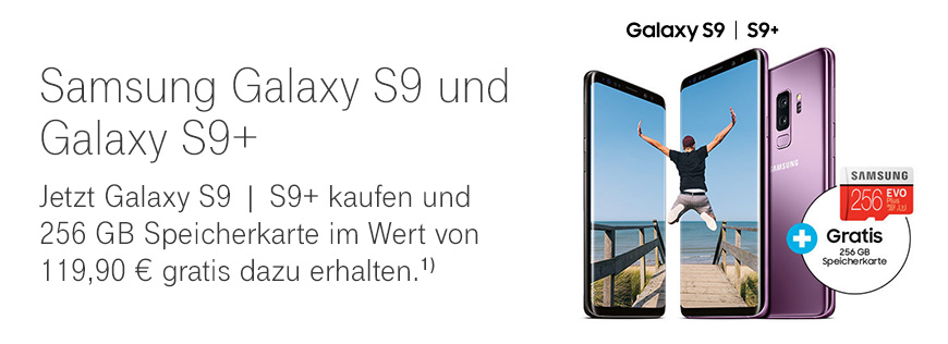Samsung Galaxy S9 vermitteln - Gratis 256 GB Speicherkarte sichern