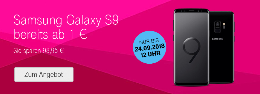 Verlngert: Samsung Galaxy S9 zum Aktionspreis fr 1 