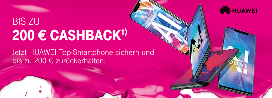 Nur fr kurze Zeit: HUAWEI Cashback-Aktion und 75  Mobilfunk Sonder-Provision