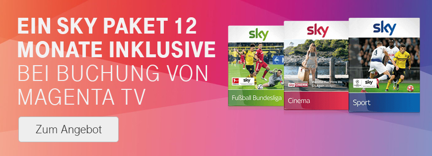 Sky Wunschpaket 12 Monate inklusive - Nur bis 06.05.2019