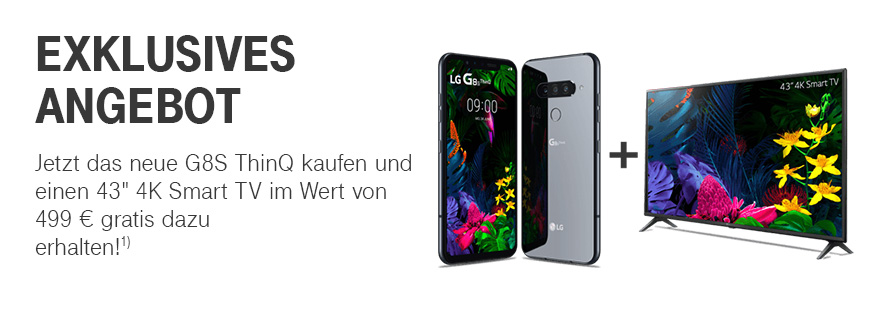 LG G8S ThinQ kaufen und einen 4K Smart TV im Wert von 499  gratis dazu erhalten