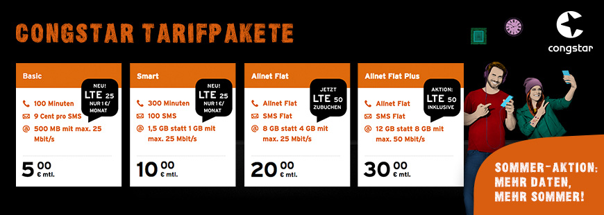 Neu bei congstar - LTE 25 Option für 1 Euro