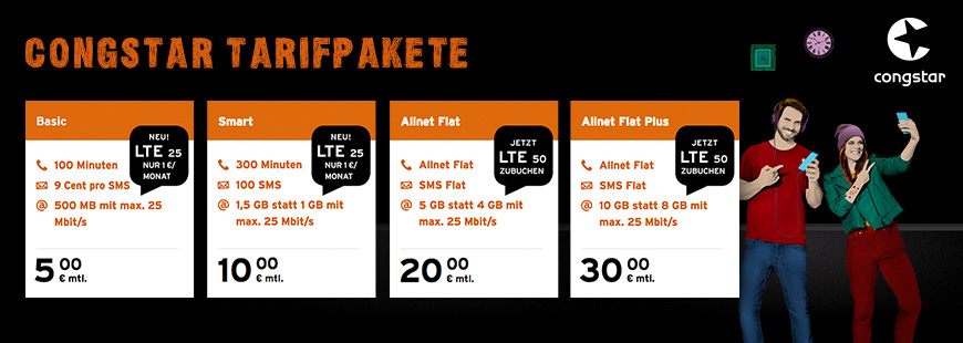 congstar - LTE 25 Option für nur 1 Euro