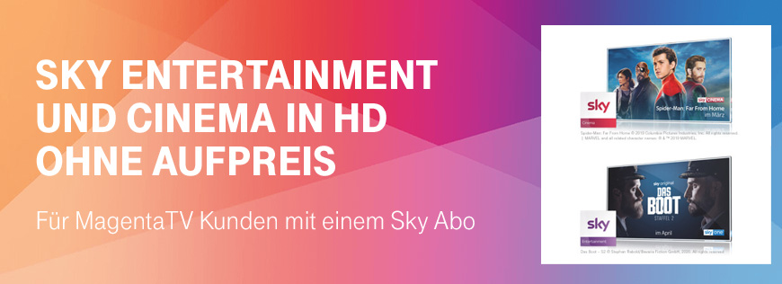Freischaltung Cinema und Entertainment Paket für Sky Abo Kunden