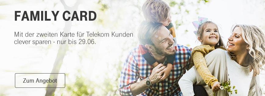 Family Card - Jetzt monatlich 20 Euro im Tarif sparen