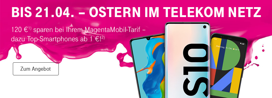 Mobilfunk Osteraktion - 120  sparen und Top-Smartphones ab 1 