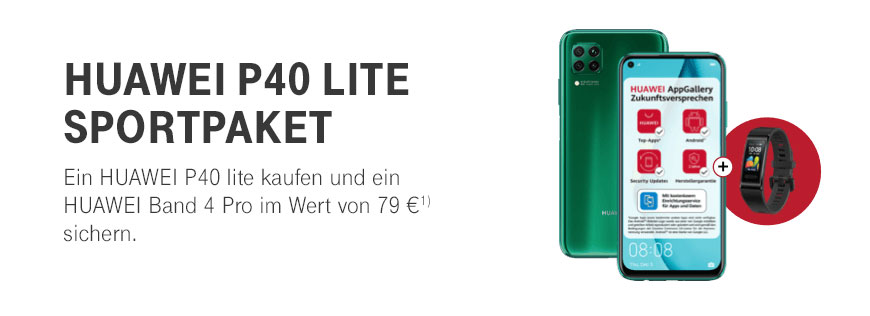 HUAWEI P40 lite kaufen und ein HUAWEI Band 4 Pro gratis sichern