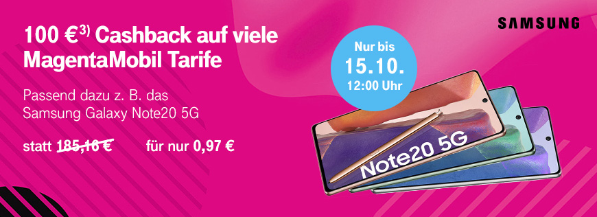 Samsung Galaxy Note20 5G zum Sonderpreis