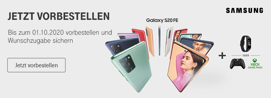 Jetzt das neue Samsung S20 FE vorbestellen und Wunschzugabe sichern