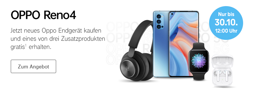 Jetzt auch bei uns: OPPO Smartphones bestellen + 1 von 3 Gratiszugaben erhalten