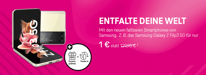Verlängert bis 06.10.2021: 200 € Tauschprämie für Galaxy Z Flip3 5G und Fold3 5G