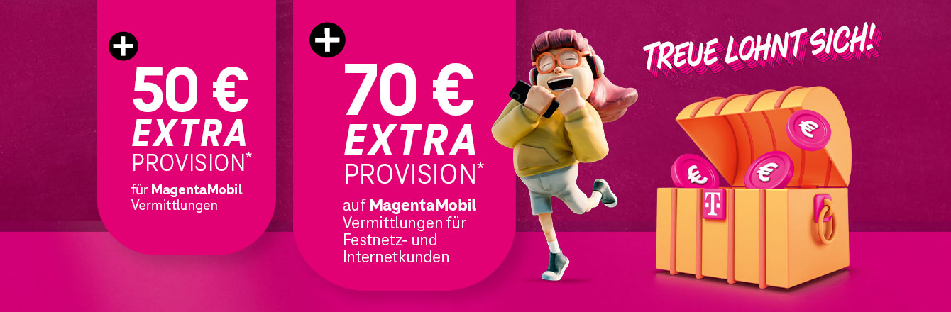 🤩Telekom Profis Aktion: 70 € Extra-Provision für treuebonusfähige Mobilfunk-Verträge