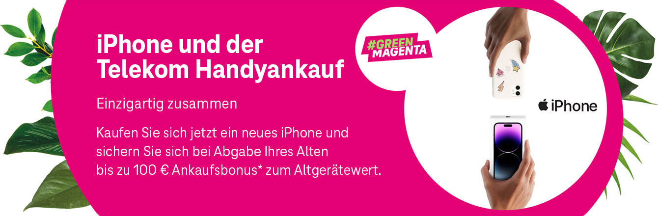 Jetzt ein iPhone 13 oder 14 kaufen und bis zu 100  Ankaufsbonus sichern!