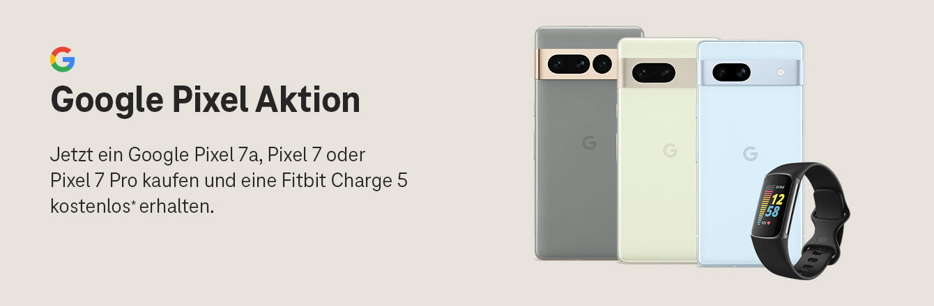 Nur bis 14.06.: Kostenlose Fitbit Charge 5 zum Kauf eines Google Pixel 7, 7a oder 7 Pro