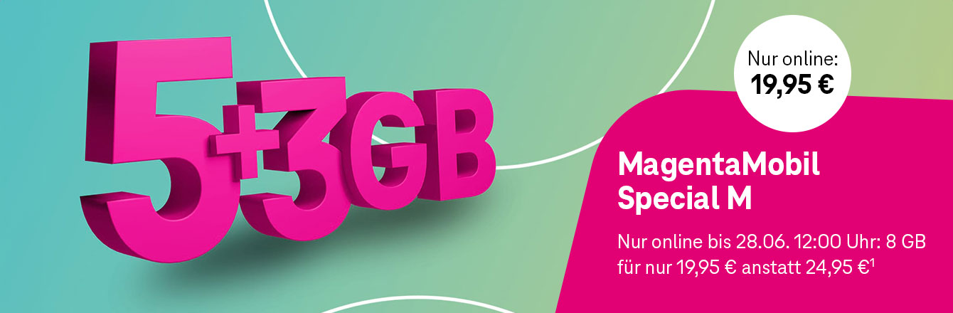 5 + 3 GB bei MagentaMobil Special M fr nur 19,95 €