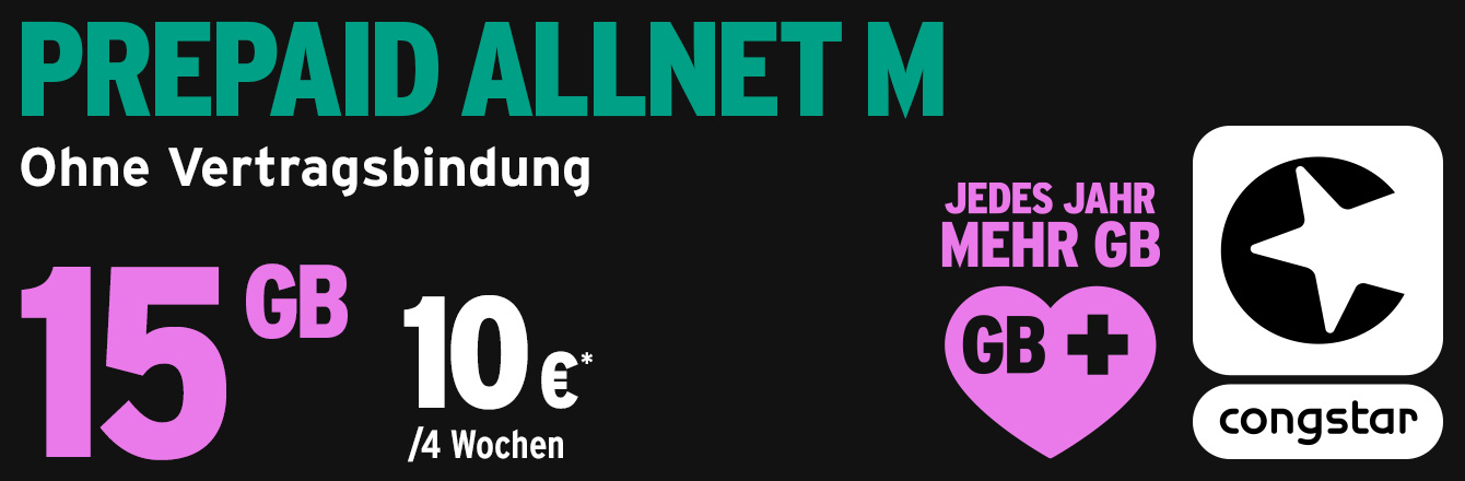 Geht immer: congstar Prepaid Allnet Tarife