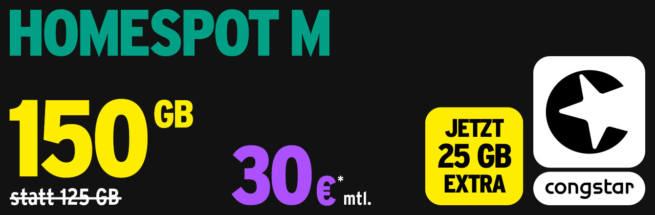 congstar Homespot M - 150 GB fr 30 