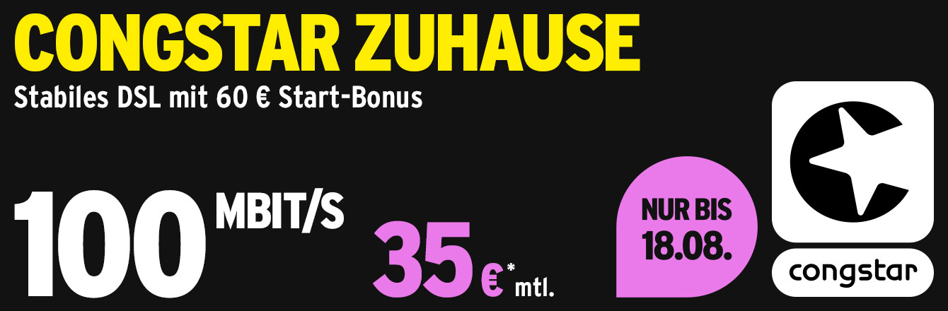 congstar Zuhause Flex: Bis zu 90  Start-Bonus fr Ihre Kunden
