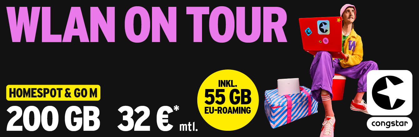 congstar Homespot & Go: 200 GB f�r 32�