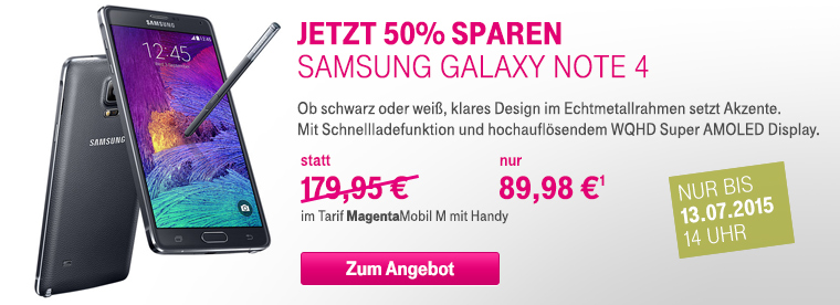 Samsung Galaxy Note 4 zum halben Preis!