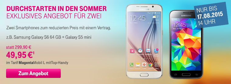 Zwei Smartphones zum reduzierten Preis mit einem Vertrag